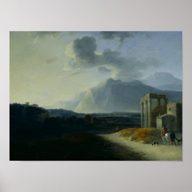 Landscape with Mount Stromboli Poster (Front)