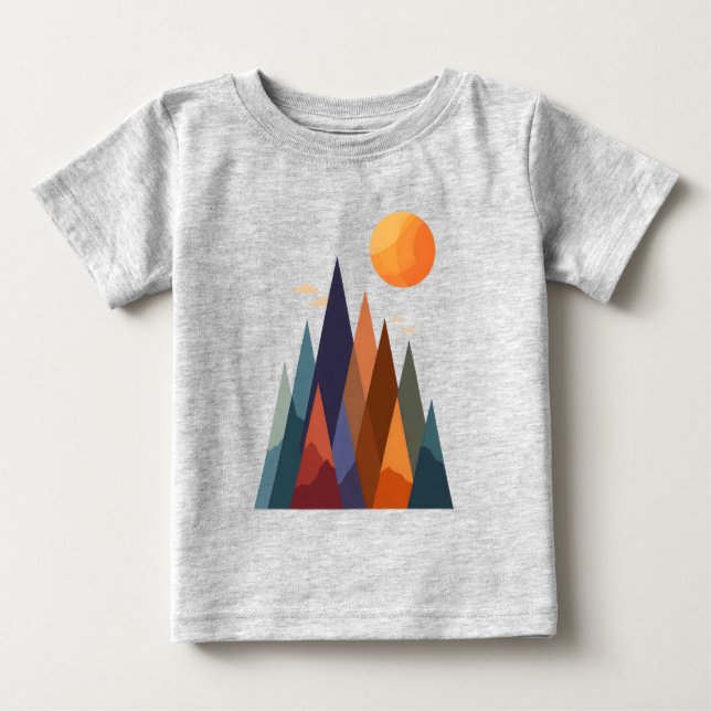 Landscape With Mountains and Sun Baby T-Shirt (Front)