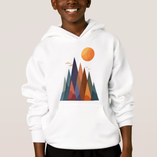 Landscape With Mountains and Sun Hoodie