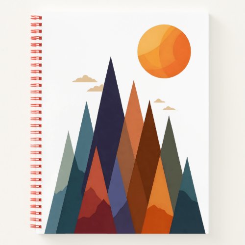 Landscape With Mountains and Sun Notebook