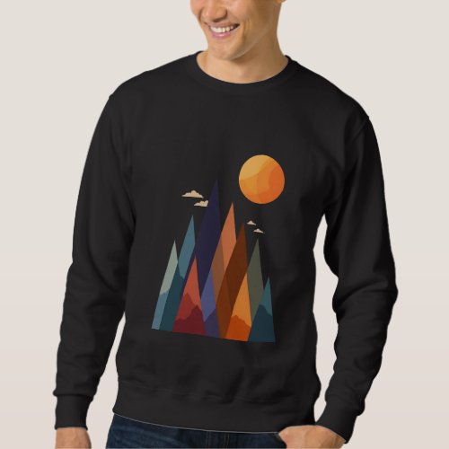 Landscape With Mountains and Sun Sweatshirt