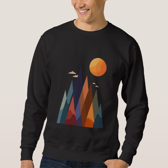 Landscape With Mountains and Sun Sweatshirt (Front)