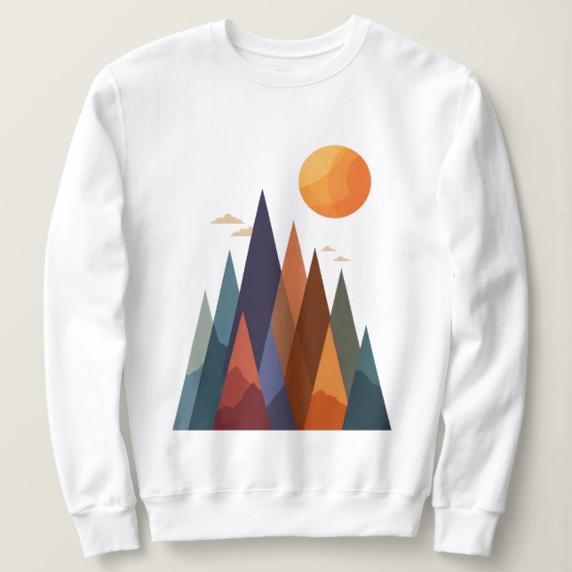 Landscape With Mountains and Sun Sweatshirt (Design Front)