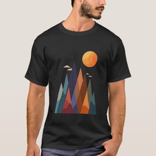 Landscape With Mountains and Sun T_Shirt