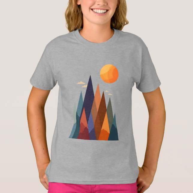 Landscape With Mountains and Sun T-Shirt (Front)