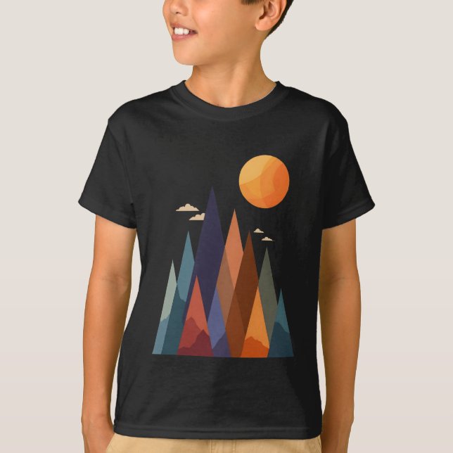Landscape With Mountains and Sun T-Shirt (Front)