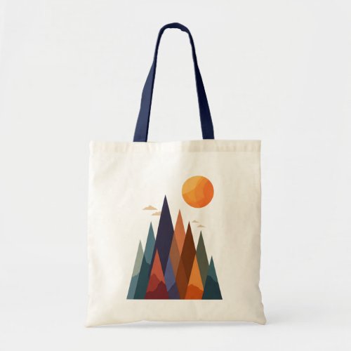 Landscape With Mountains and Sun Tote Bag