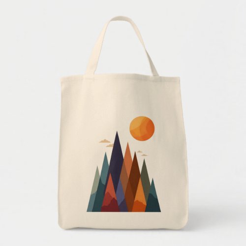 Landscape With Mountains and Sun Tote Bag
