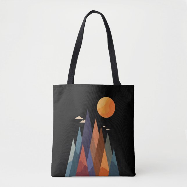 Landscape With Mountains and Sun Tote Bag (Front)