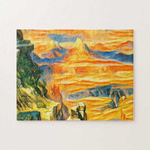 Landscape with mountains in the background  jigsaw puzzle
