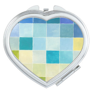 Landscape with Multicolored Pixilated Squares Mirror For Makeup