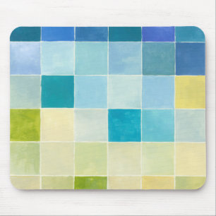 Landscape with Multicolored Pixilated Squares Mouse Pad