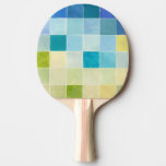 Landscape with Multicolored Pixilated Squares Ping Pong Paddle