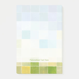 Landscape with Multicolored Pixilated Squares Post-it Notes