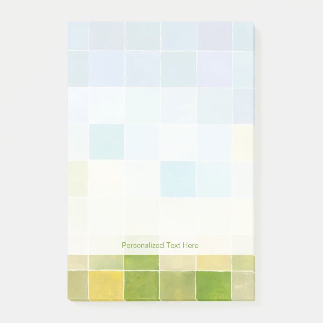 Landscape with Multicolored Pixilated Squares Post-it Notes (Front)