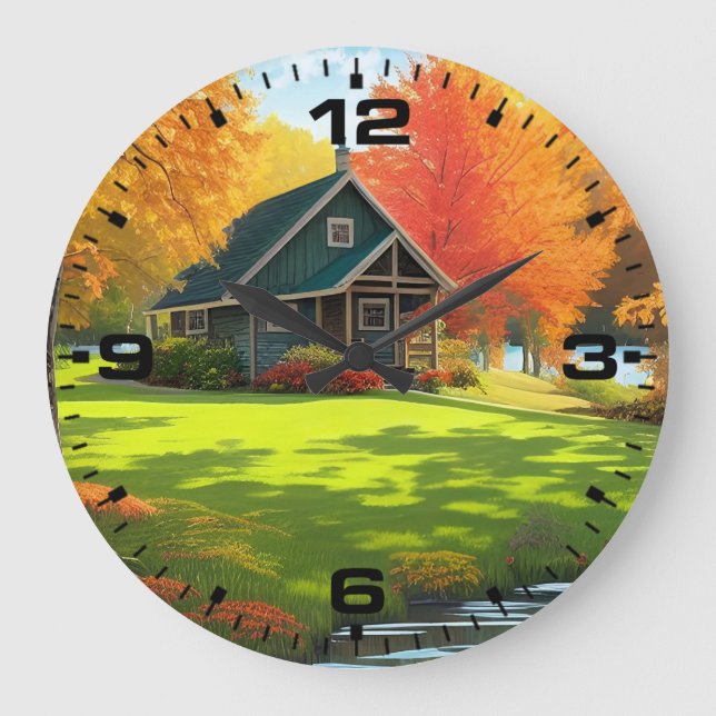 Landscape with Nature Background-46156 Large Clock (Front)