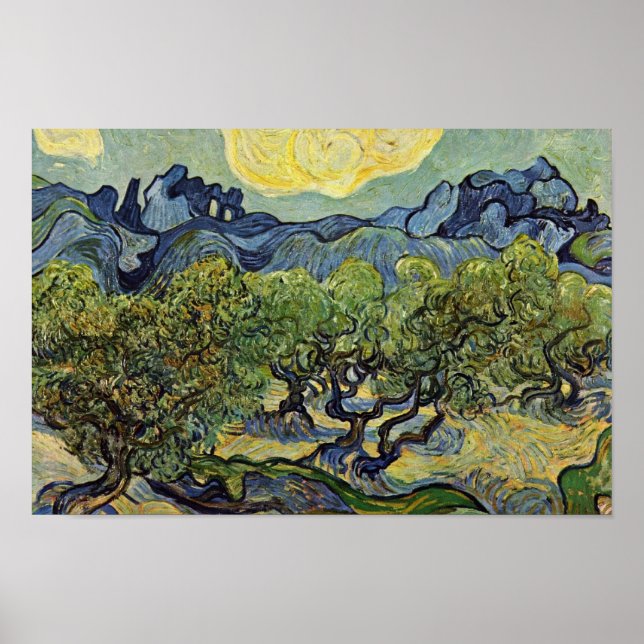 Landscape With Olive Trees By Vincent Van Gogh Poster (Front)