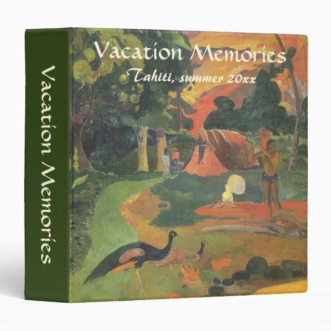 Landscape with Peacocks by Paul Gauguin 3 Ring Binder (Front/Spine)