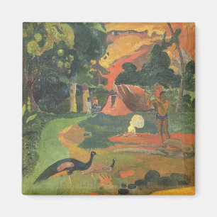 Landscape with Peacocks by Paul Gauguin Magnet