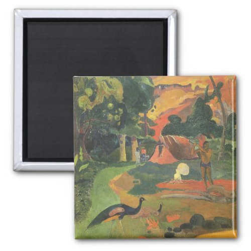 Landscape with Peacocks by Paul Gauguin Magnet