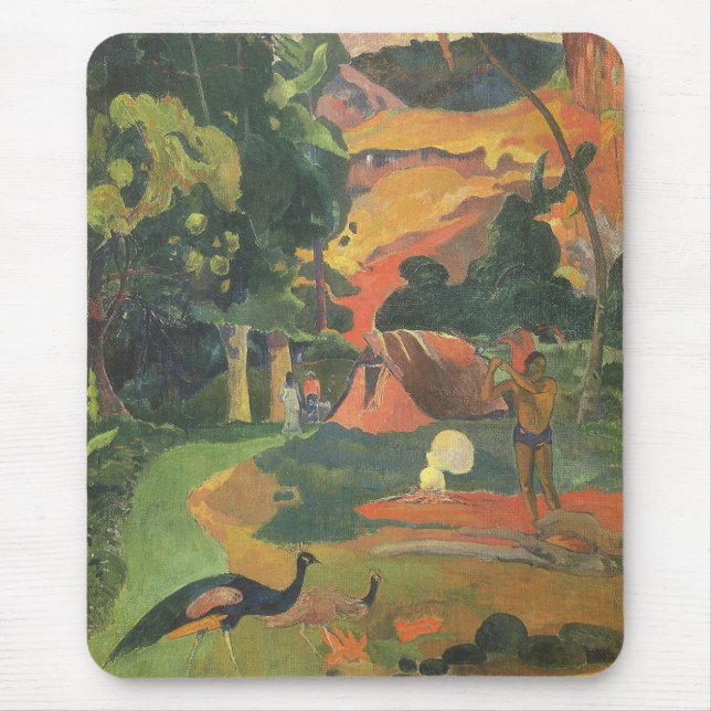 Landscape with Peacocks by Paul Gauguin Mouse Pad (Front)