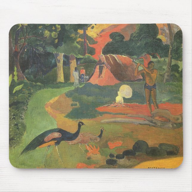 Landscape with Peacocks by Paul Gauguin Mouse Pad (Front)