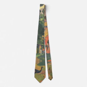 Landscape with Peacocks by Paul Gauguin Neck Tie