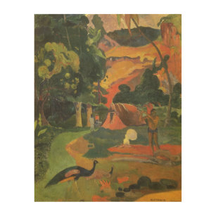 Landscape with Peacocks by Paul Gauguin Wood Wall Art
