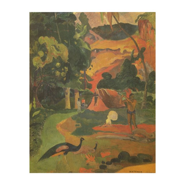 Landscape with Peacocks by Paul Gauguin Wood Wall Art (Front)