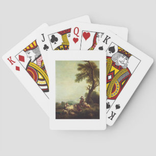 Landscape with Peasants Watching a Herd of Cattle Poker Cards