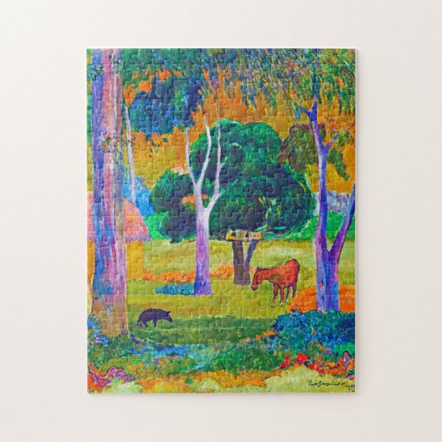Landscape with Pig and Horse, Gauguin Jigsaw Puzzle (Vertical)