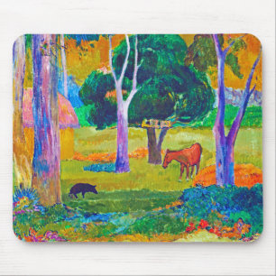 Landscape with Pig and Horse, Gauguin Mouse Pad
