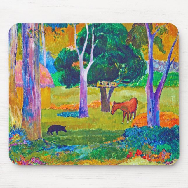 Landscape with Pig and Horse, Gauguin Mouse Pad (Front)