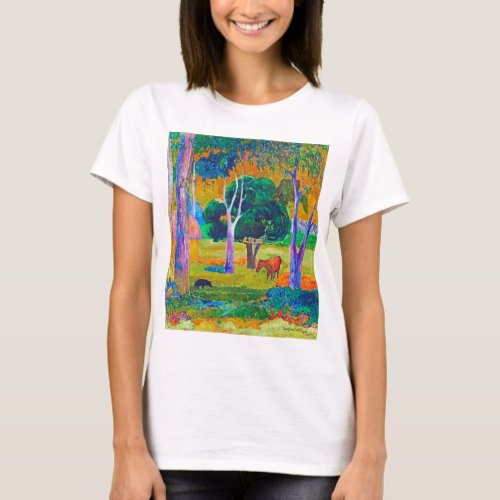 Landscape with Pig and Horse Gauguin T_Shirt