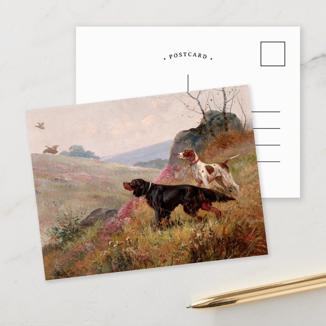 Landscape with Pointer and Setter | Eugene Petit Postcard (Creator Uploaded)