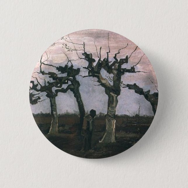Landscape with Pollard Willows 1883 Pinback Button (Front)