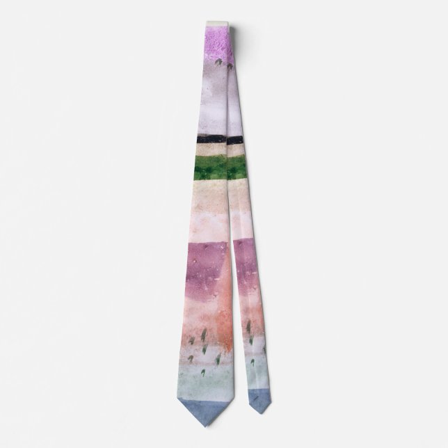 Landscape with Poplars - Paul Klee - Abstract Art Neck Tie (Front)