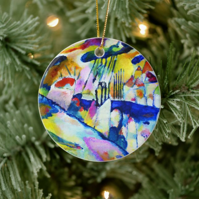 Landscape with Rain by Wassily Kandinsky Ceramic Ornament (Tree)