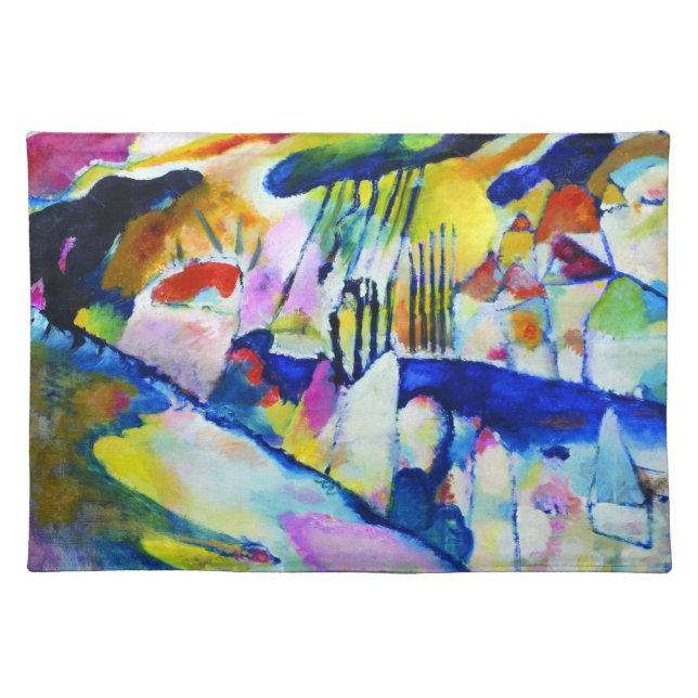Landscape with Rain by Wassily Kandinsky Cloth Placemat (Front)