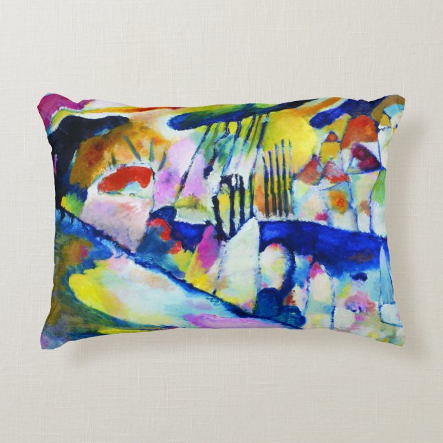 Landscape with Rain by Wassily Kandinsky Decorative Pillow (Front)