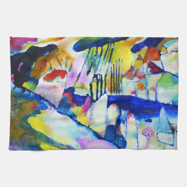Landscape with Rain by Wassily Kandinsky Kitchen Towel (Horizontal)