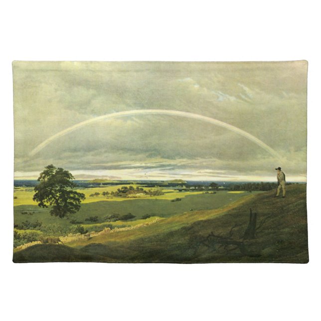 Landscape with Rainbow (by Caspar David Friedrich) Cloth Placemat (Front)