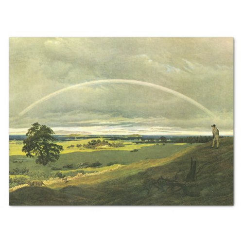 Landscape with Rainbow by Caspar David Friedrich Tissue Paper