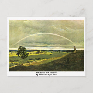 Landscape With Rainbow By Friedrich Caspar David Postcard