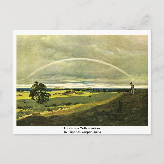 Landscape With Rainbow By Friedrich Caspar David Postcard (Front)