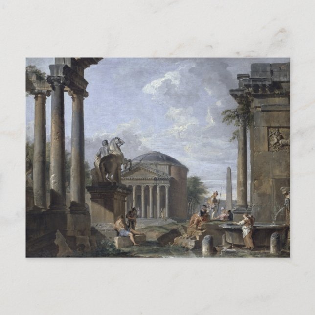 Landscape with Roman Ruins Postcard (Front)