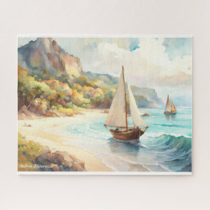 Landscape with sea and sailing ships jigsaw puzzle