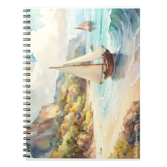 Landscape with sea and sailing ships notebook (Front)