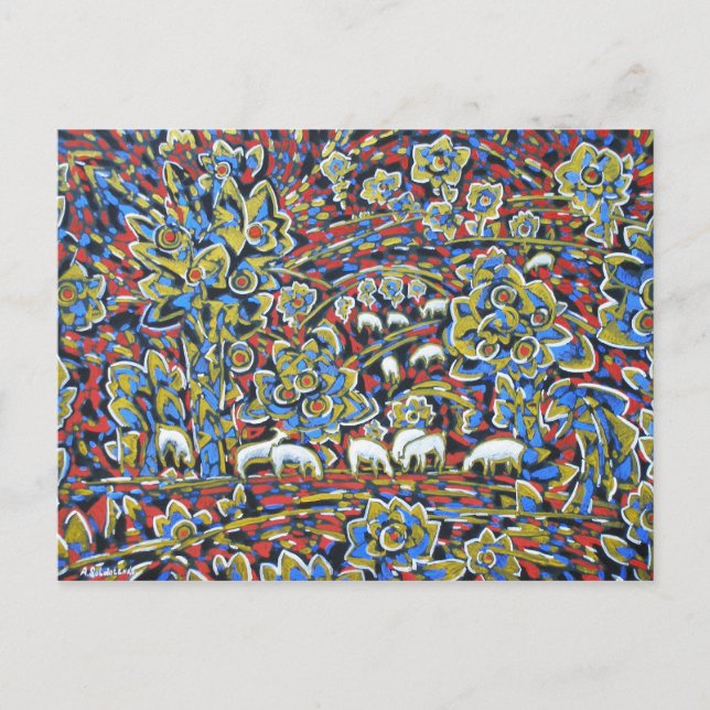 Landscape with Sheeps Postcard (Front)