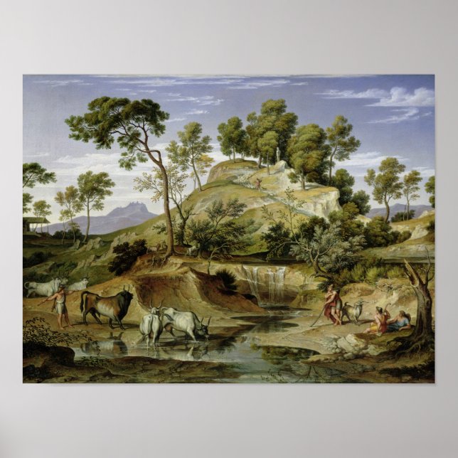 Landscape with Shepherds and Cows Poster (Front)